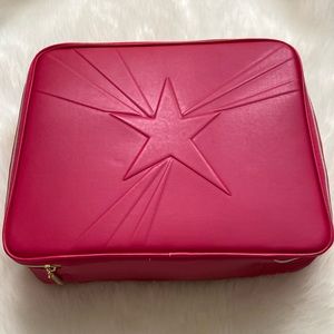 NWOT Lancome bright pink makeup train case